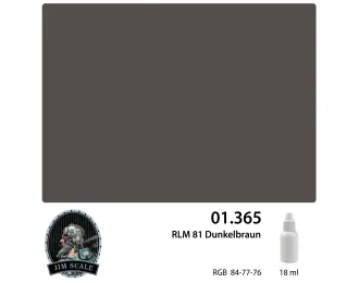 Краска акриловая для аэрографа Jim Scale: RLM 81 Dunkelbraun, 18мл