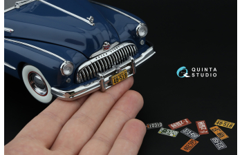 3D Декаль Автомобильные номера США, средний запад, 1940-1950 (для всех моделей) (на метал. основании)