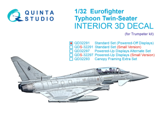 3D Декаль интерьера кабины Eurofighter Typhoon EF-2000B/2000T Двухместный (Trumpeter)