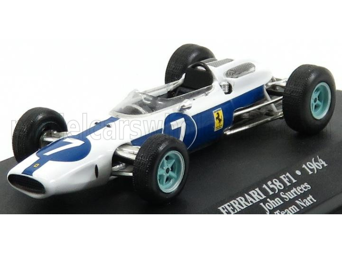 FERRARI F1 158 Team N.a.r.t. North American Racing №7 Team World Champion Season (1964) John Surtees, White Blue