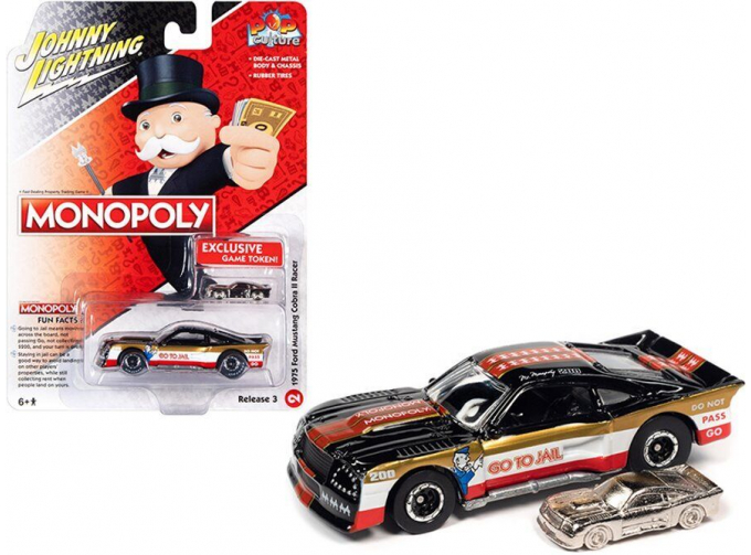 FORD Mustang Cobra II Racer (Go To Jail) (1975), Black/White/Red Stripes