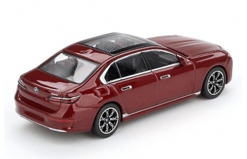 BMW i7 xDrive60 LHD (2023), dark red