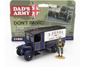 THORNYCROFT Van With Military Figure Mr Jones - Dad's Army - Don't Panic, Military Blue