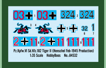 Сборная модель Танк Pz.Kpfw.VI Sd.Kfz.182 Tiger II (Henschel Feb-1945 Production)