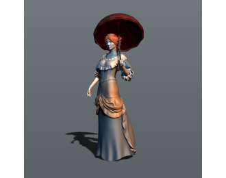 Фигура Девушка в старинном платье, окрашенная