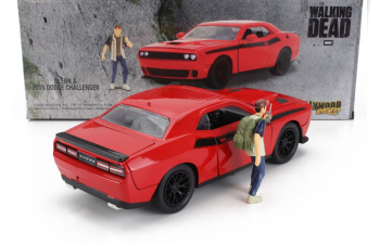 DODGE Challenger With Walking Dead Glenn Figure (2015), Red Black