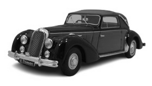 TALBOT-Lago T26 Record Cabriolet Top Up (1948), red / black