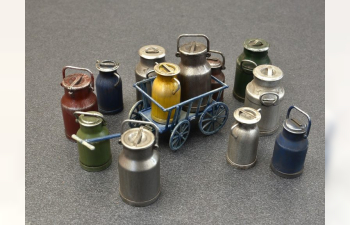 Сборная модель Аксессуары MILK CANS WITH SMALL CART