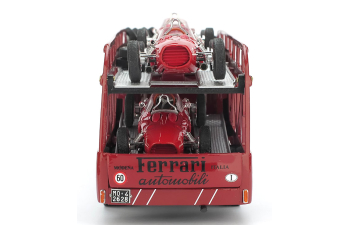 FIAT 642 RN Bartoletti Ferrari race transporter with 3 Sharknose modelcars (1961)