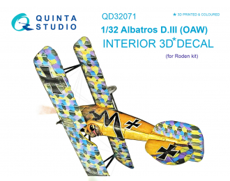 3D Декаль интерьера кабины Albatros D.III OAW (для модели Roden)