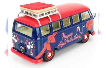 VOLKSWAGEN T1 Minibus Happy Anniversary 1961, Blue Red