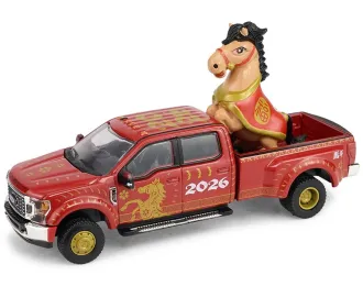 FORD F-450 Chinese Zodiac 2026 Year of the Horse with Horse Accessory (2022), red