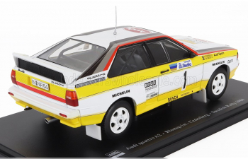 AUDI Quattro Team Audi Sport №1 Winner Rally Sweden (1984) Stig Blomqvist - Bjorn Cederberg, White Yellow Black
