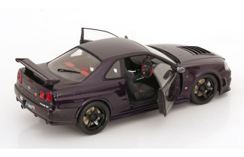 NISSAN Skyline (R34) GT-R Z Tune RHD (1999), dark purple (midnight purple)