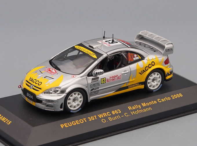 PEUGEOT 307 WRC 63 O.Burri-C.Hofmann Rally Monte Carlo 2006, silver