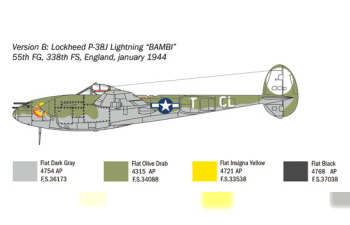 Сборная модель LOCKHEED MARTIN P-38j Lightning Caccia Airplane 1939