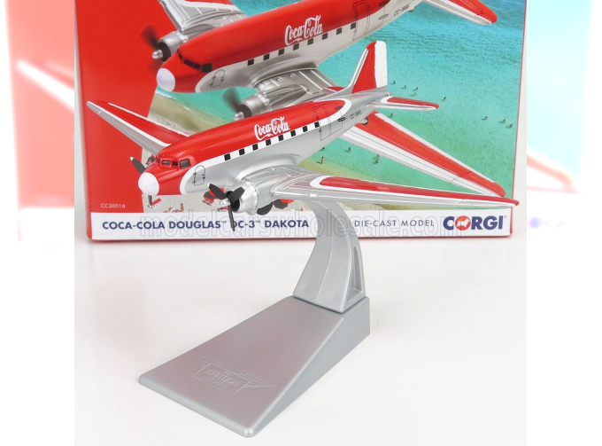 DOUGLAS Dakota Dc-3 Airplane Coca-cola 1941, Red White Silver