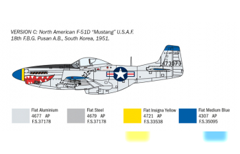 Сборная модель Самолет North American F-51 D KOREAN WAR