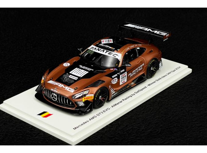 MERCEDES-BENZ Amg Gt3 Evo 6.2l V8 Team Almanar Getspeed Racing №777 Winner Gold Class 24h Spa (2024) Al Faisal Al Zubair - Dominik Baumann - Philip Ellis - Mikael Grenier, Brown Black