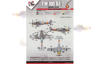 Сборная модель немецкий истребитель Focke-Wulf FW-190A-8, 4 в 1 (R2; R6; R7; R8)