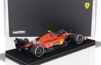 FERRARI F1 Sf-23 Team Scuderia Ferrari №55 Winner Singapore Gp (2023) Carlos Sainz - Con Vetrina - With Showcase, Red Black