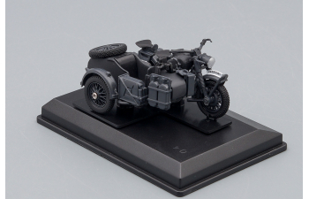 BMW R75 motorcycle with sidecar, matte dark grey