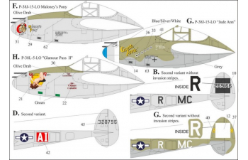 Декаль для P-38J/L Lightning