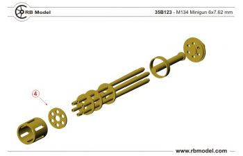 Металлический ствол для M134 Minigun 6 x 7,62mm Barrels set for Minigun