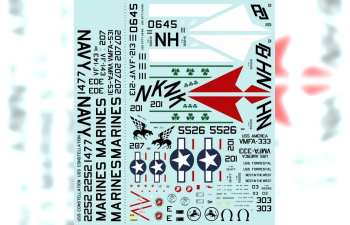 Декаль USN Phantom Pt.2 - F-4G VF-213, F-4J VMFA-333, F-4B VF-143, F-4B VMFA-531