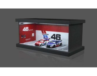 Diorama *BRE parking lot*, red/white/blue