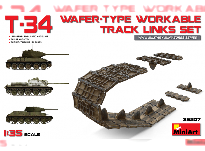 Сборная модель Аксессуары  T-34 WAFER-TYPE WORKABLE TRACK LINKS SET