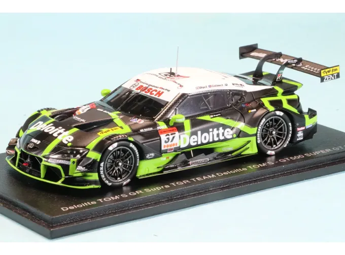 TOYOTA Supra Gr Team Tgr Deloitte Tom's №37 Gt500 Class Super Gt (2025) Ukyo Sasahara - Giuliano Alesi, Green Black White