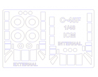 Набор масок окрасочных для C-45F / UC-45F / Expeditor / Expeditor II (Двусторонние маски) + маски на диски и колеса