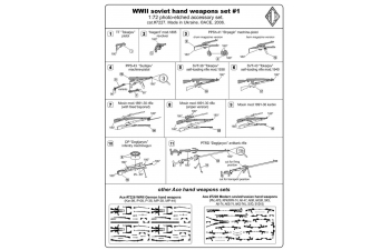 Набор фототравления Soviet WW2 hand weapons (Nagant, Mosin Kar. Mod. 38, TT, PPS-43, PPsh, PTRD, SVT)