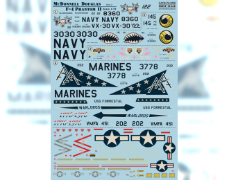 Декаль US NAVY F-4 Phantom Mig Killers Part 2
