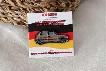 Значок Pin 1990 Volkswagen MK2 Golf GTI, grey