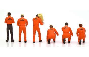 Набор из 6 фигурок механиков Team Jaegermeister (pit crew)