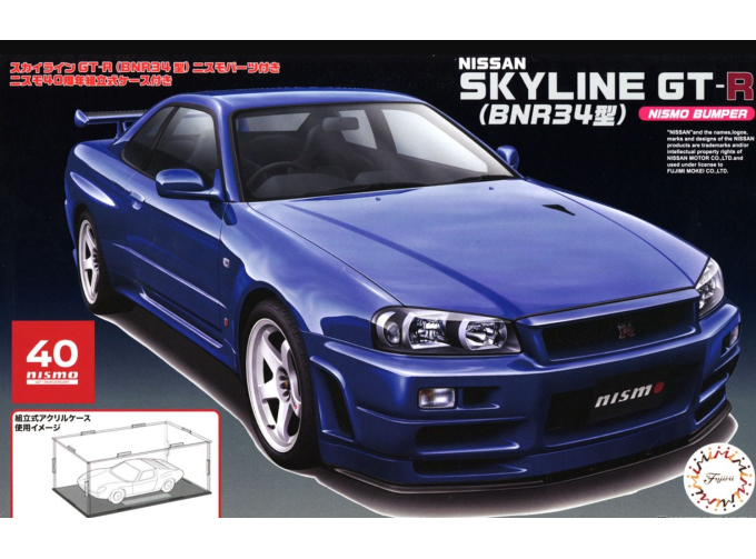 Сборная модель Nissan Skyline GT-R BNR34 Nismo Bumper (с боксом для хранения)