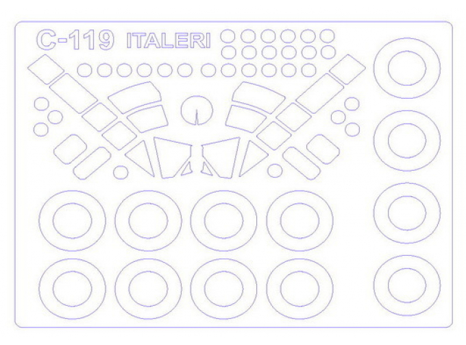 Набор масок окрасочных для C-119 C/G Flying Boxcar / AC-119K Gunship + маски на диски и колеса