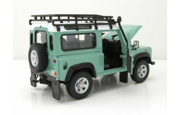 Land Rover Defender Off Road с верхним багажником, зеленый с белым