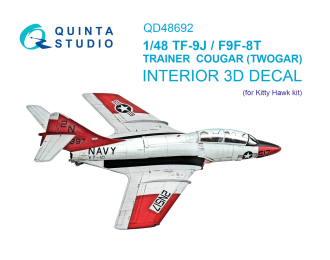 3D Декаль интерьера кабины TF-9J/F9F-8T Twin Cougar/Twogar (Kitty Hawk)