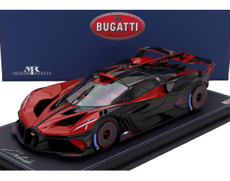 BUGATTI Bolide W16.4 8.0 Four-turbo 1850hp 500km/h (2020) - Con Vetrina - With Showcase, Italian Red - Black