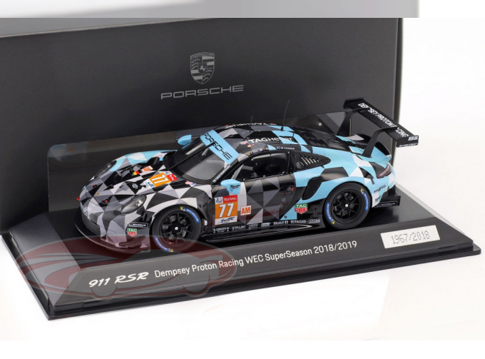 PORSCHE 911 (991) RSR #77 WEC SuperSeason 2018/2019 Dempsey Proton Racing, black / grey / blue