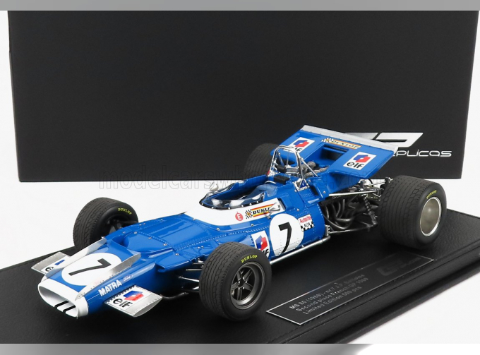 MATRA SIMCA F1 Ms80 N 7 2nd French Gp 1969 J.p.beltoise - Con Vetrina - With Showcase, Blue White