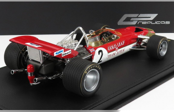 LOTUS F1 49c Ford Gold Leaf Team Lotus N 2 Season 1970 John Miles - Con Vetrina - With Showcase, Red