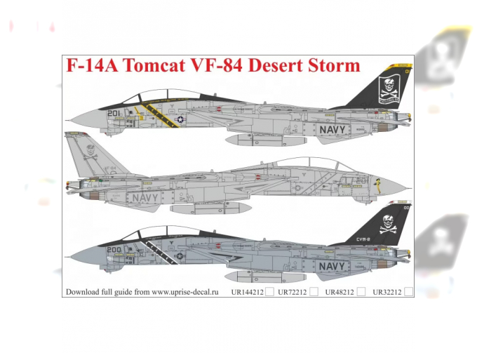 Декаль для F-14A Tomcat VF-84 Desert Storm, FFA (удаляемая лаковая подложка)