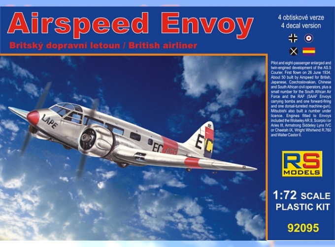 Сборная модель Airspeed Envoy British airliner