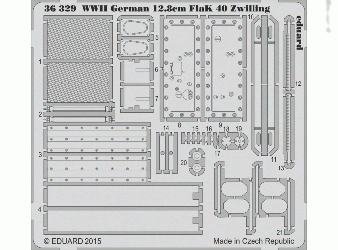 Фототравление WWII German 12.8cm FlaK 40 Zwilling