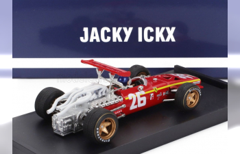 FERRARI F1 312 №26 Winner France Gp (1968) Jacky Ickx - With Driver Figure, Red White