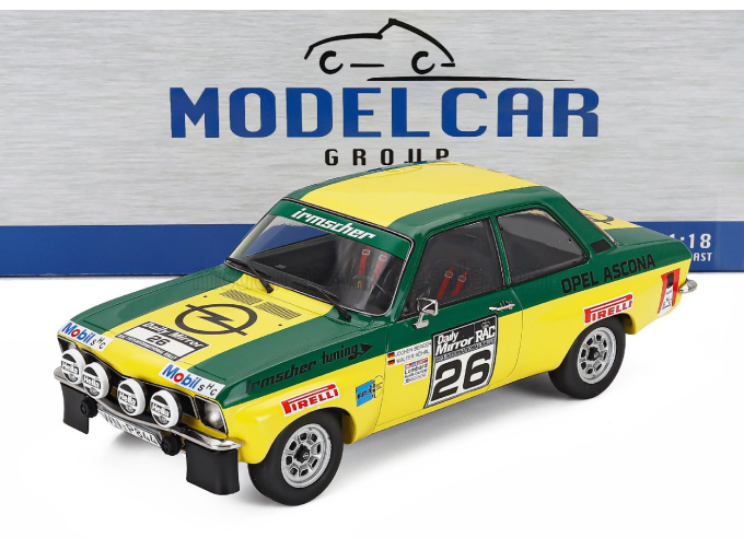 OPEL Ascona A (night Version) №26 Rally Rac Lombard (1973) Walter Rohrl - Jochen Berger, Green Yellow